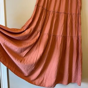 Full length salmon skirt